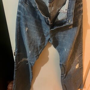 Men's Blue Distressed Jeans
